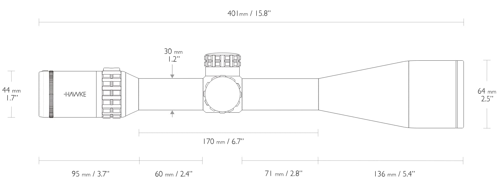 ライフルスコープ HAWKE FRONTIER ホーク フロンティア 30 SF 5-30x56