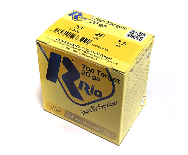クレー射撃 散弾実包 RIO 20番 28g 7.5号/9号 250発入 ～ 7 1/2号 250