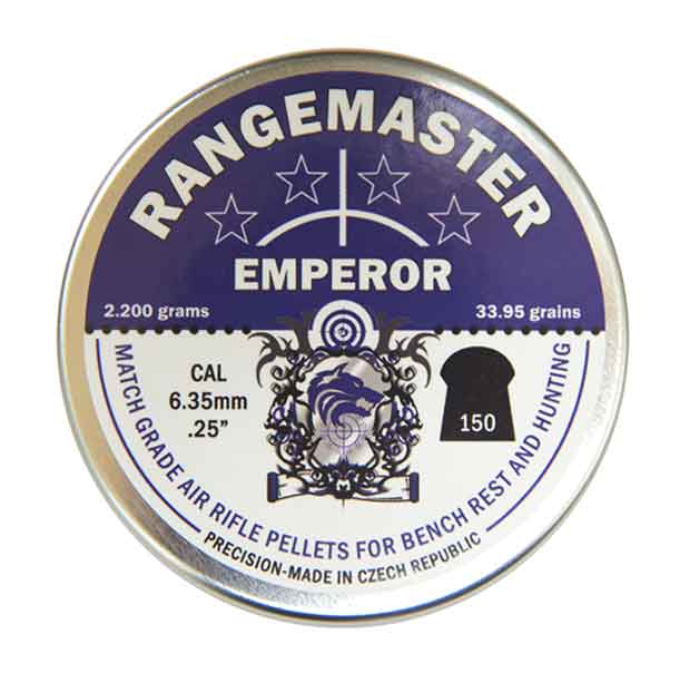 空気銃弾 RANGEMASTER レンジマスター EMPEROR エンペラー .25 cal. 6.35mm 33.95gr