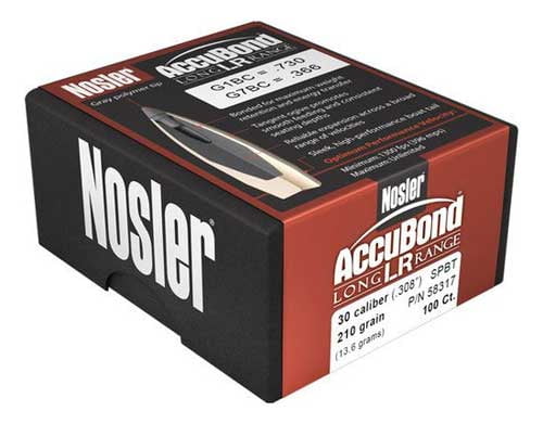 弾頭 Nosler ノスラー AccuBond LongRange 30・210gr spitzer